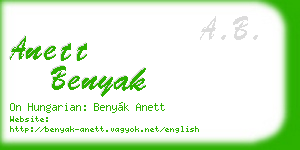 anett benyak business card