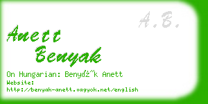 anett benyak business card